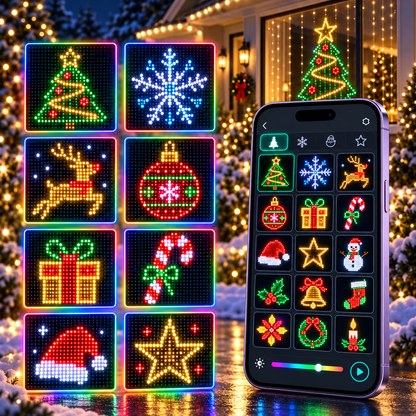 Gutcheck™ Smart RGB Curtain Lights – App-Controlled Animated LED Window Lights with Custom Patterns & Remote