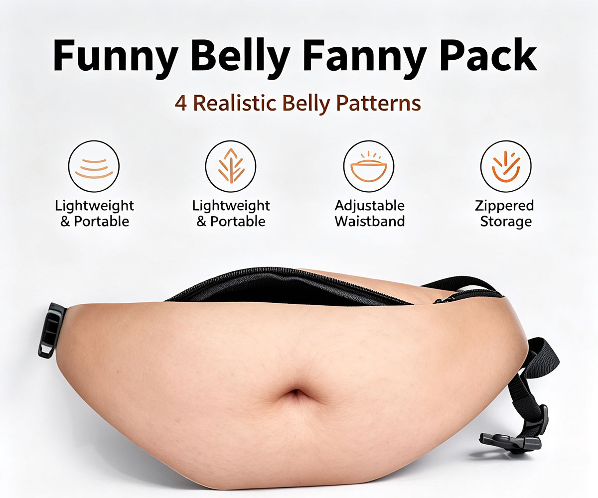 Gutcheck™ Belly Bag – Realistic Beer Belly Fanny Pack for Men
